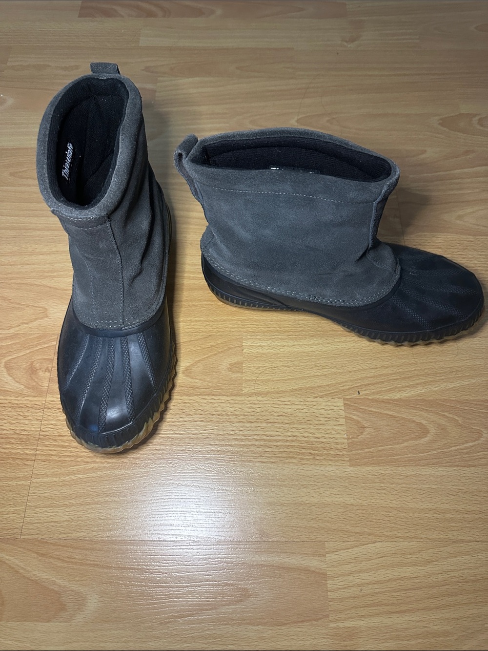 Sorel Brown-Gray Suede & Black Rubber Winter Boots Size 9